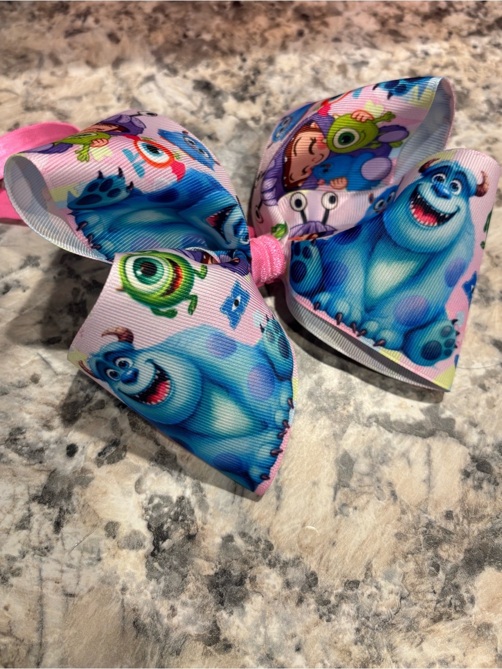 Monsters Inc Kids Hair Bow - Pink and Blue